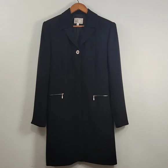 Vintage Women's Francesca Mammoliti Longline Black Blazer Jacket - Picture 2 of 14